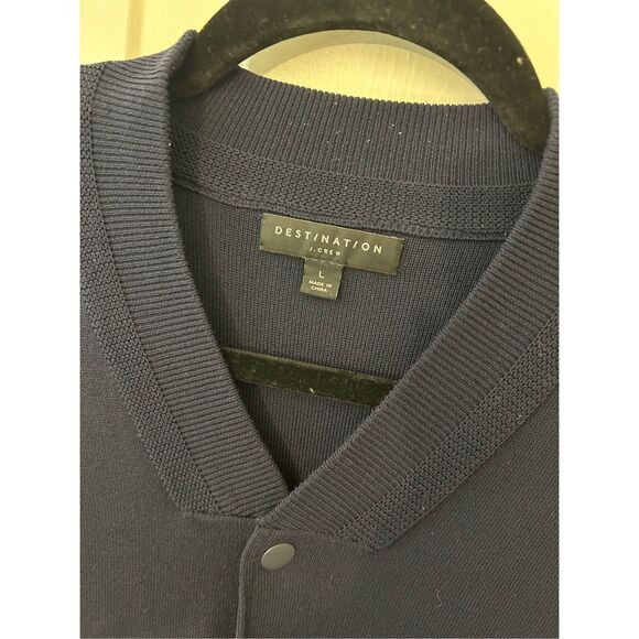 J. Crew Destination Navy Button Snap Cardigan Sweater Jacket Sz Large, MP $248 - Picture 8 of 9